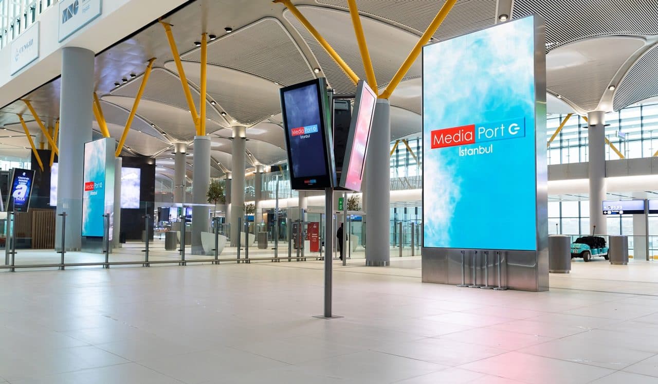 Airport digital signage