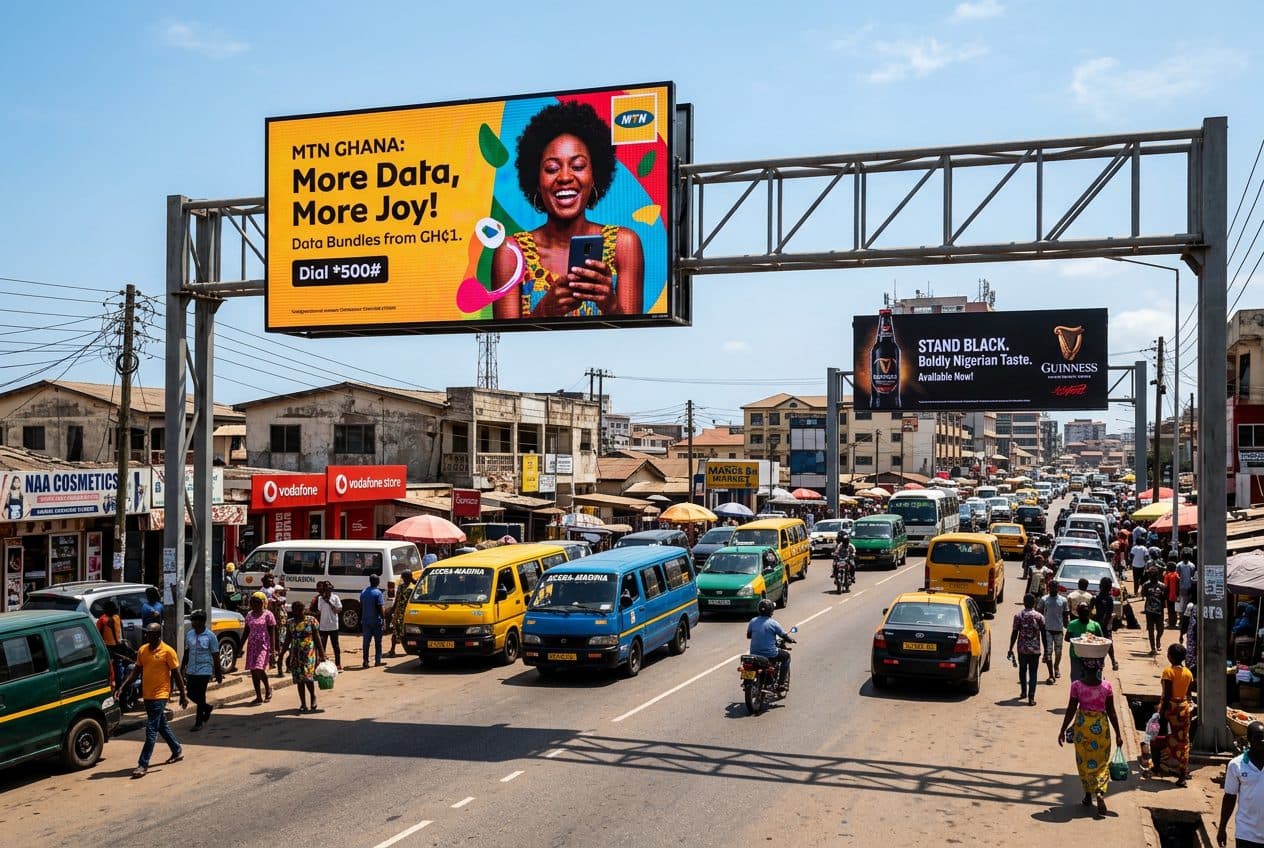 Telecom gantry billboard